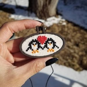 Tiny embroidery necklace.